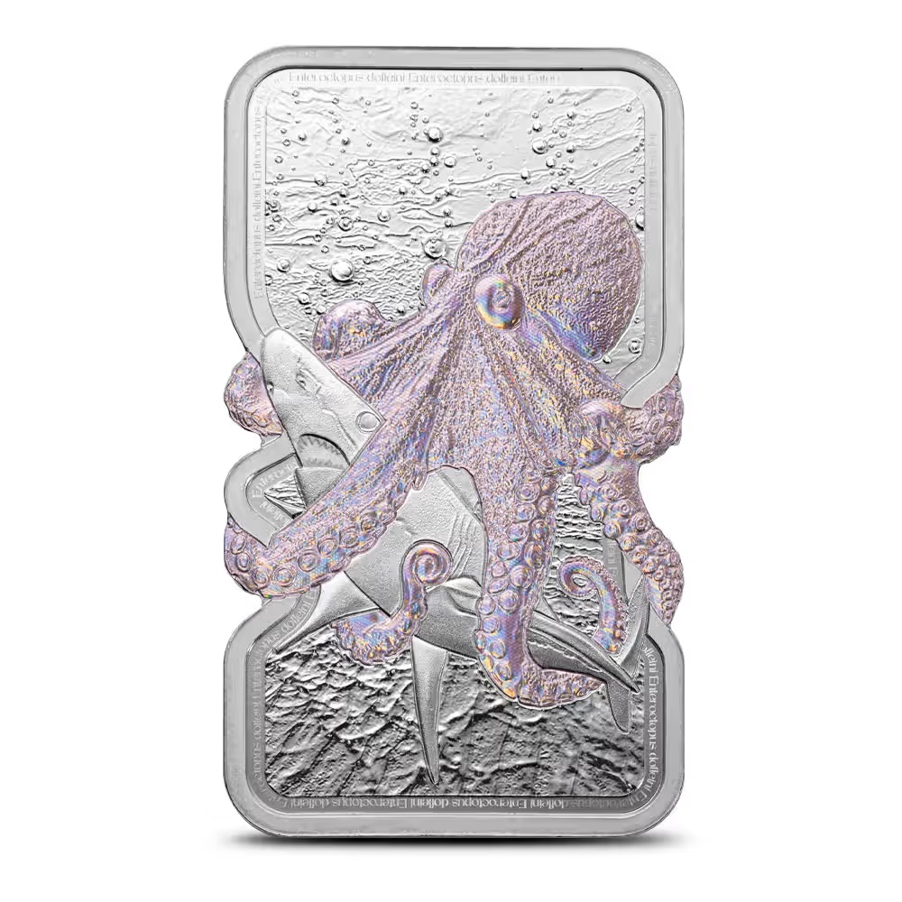 2025 1 Oz Silver Niue Rectangular Nature’s Grip Giant Pacific Octopus ...