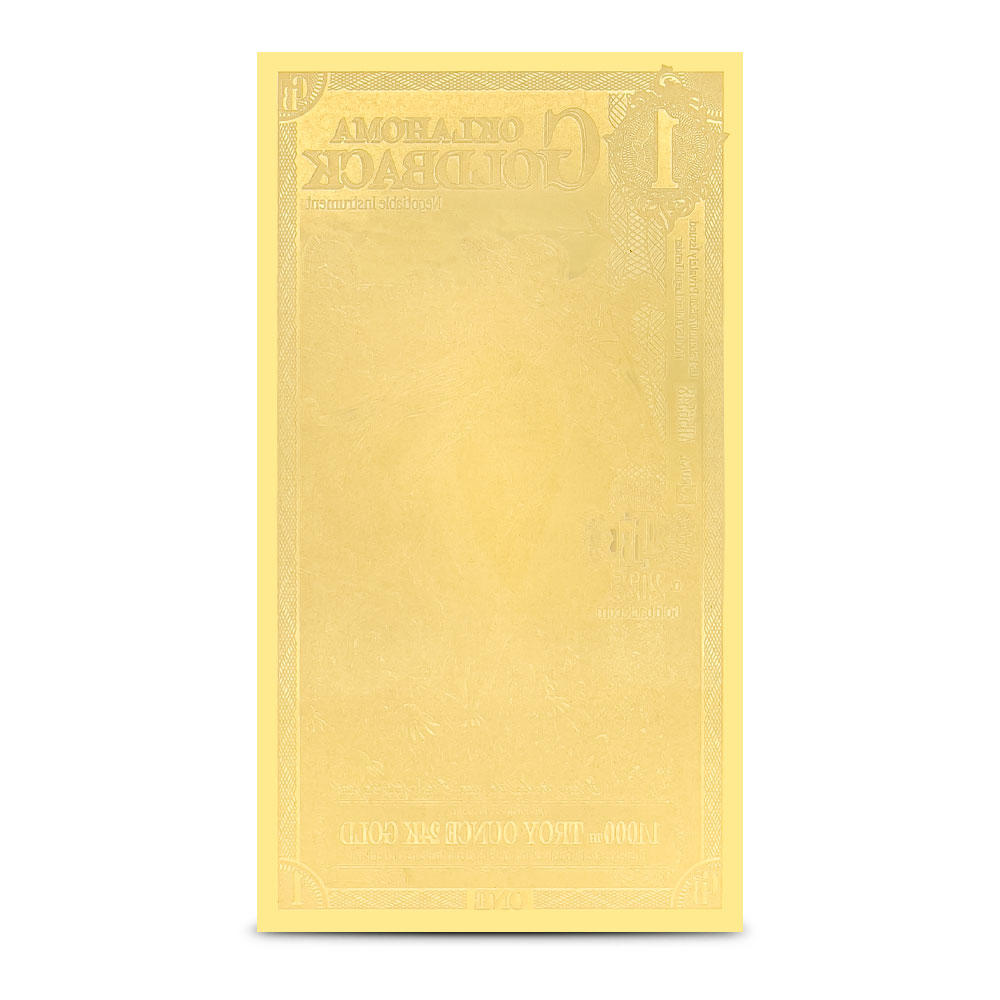 1 Oklahoma Goldback Gold Notes (100 Pack, New) - Silver