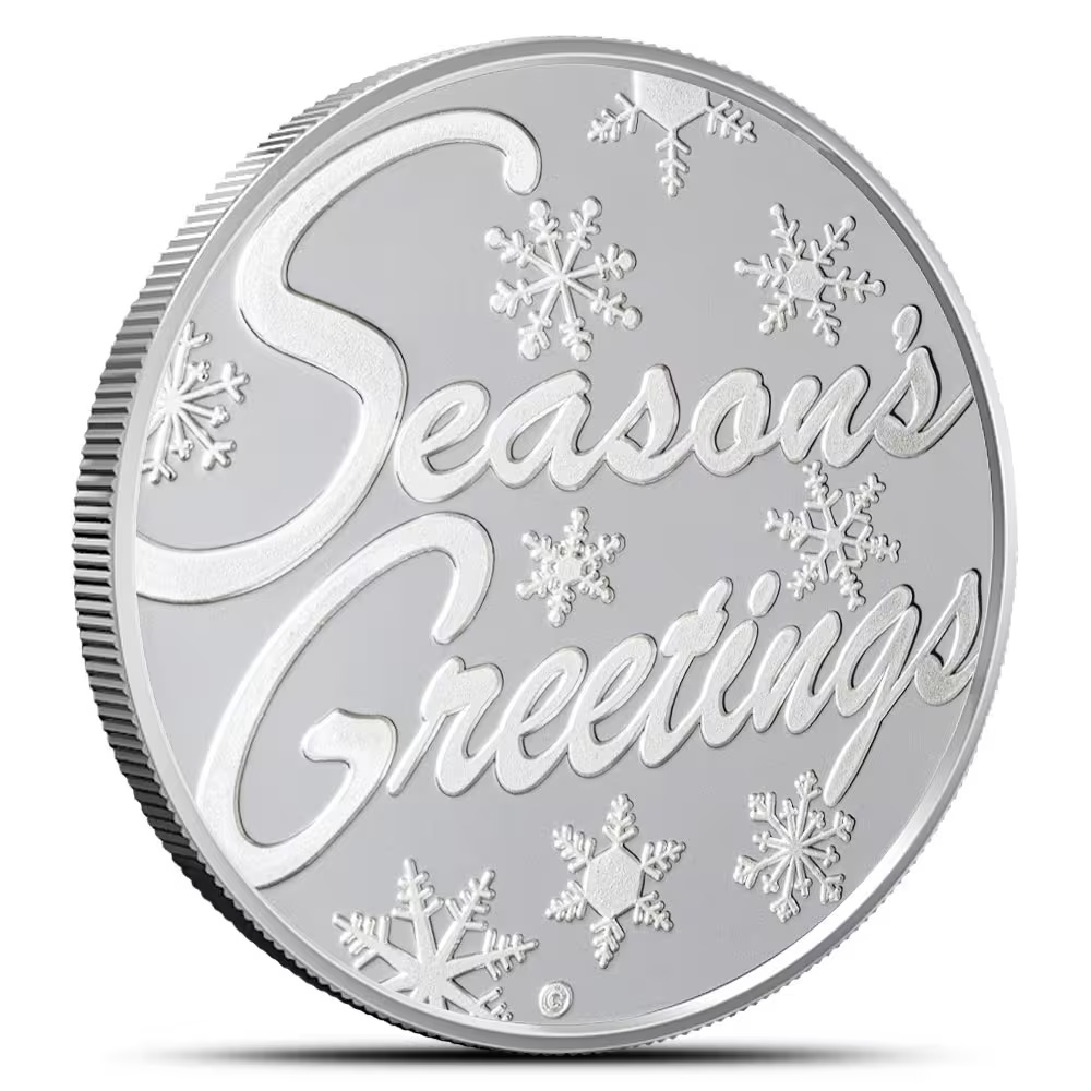 Winter Silver Rounds 1 Oz Silver Seasons Greeting Rounds (New) - Silver