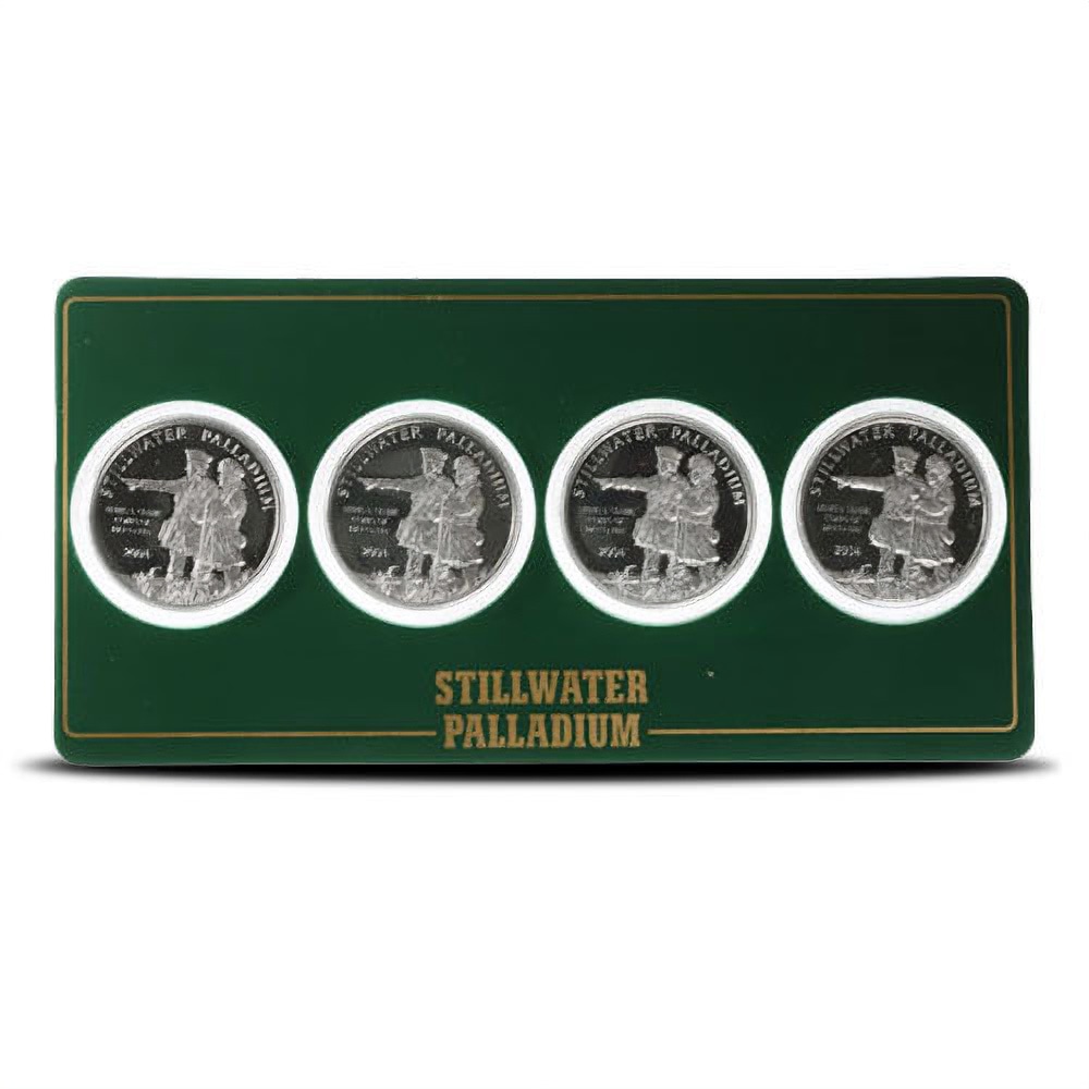 Palladium Set Random Box 1/4 Oz Palladium Johnson Matthey 4-Round Sets (Lewis & Clark, W/ Assay ...